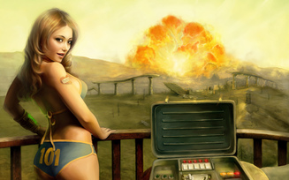 tenpenny babe, девушка, взрыв, Fallout 3