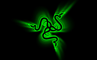 зеленый, логотип, черный, black, green, Razer